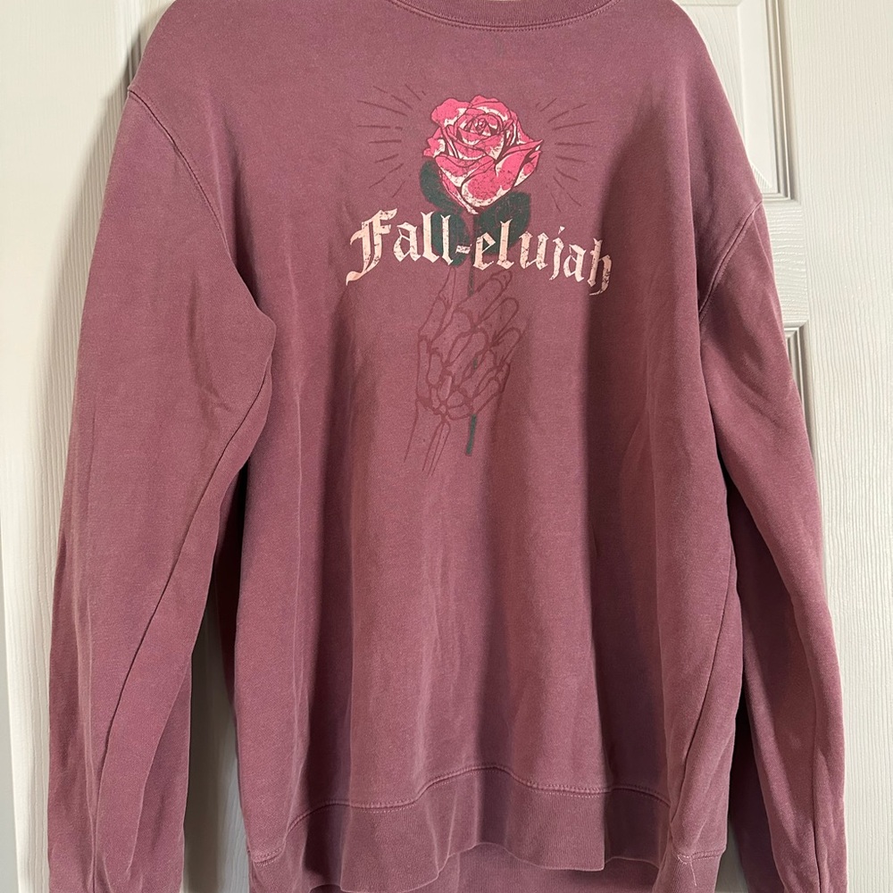 Living Fully Co Fall-e-lujah Rose Graphic Sweatshirt Large